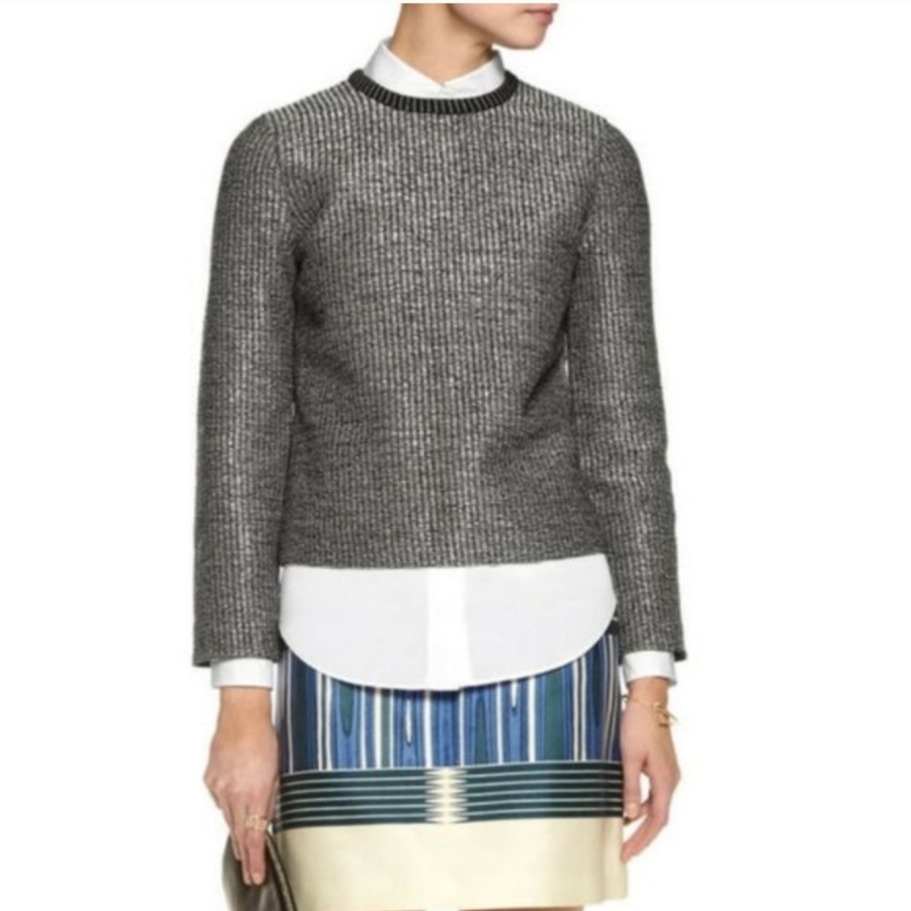 Tory Burch Raffia Knit Metallic Sweater